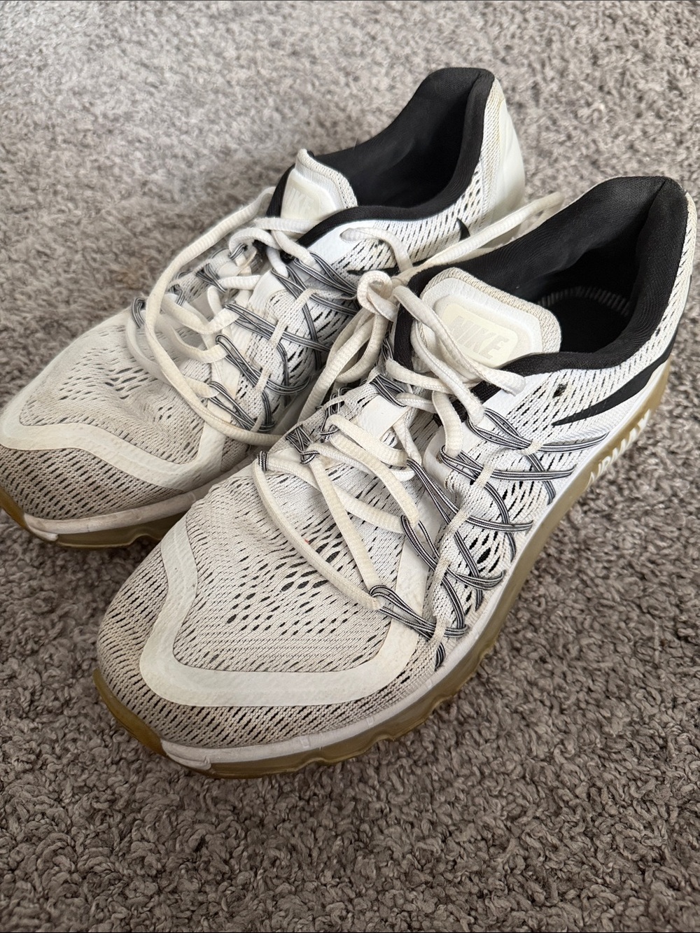 Nike Women’s White and Black Athletic Sneakers with Gum Outsole